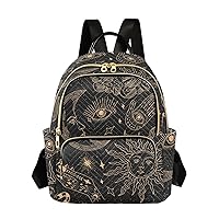 ALAZA Sun Moon Stars Witchy Small Backpack Purse for Women Travel Bag Fashion Daypack Back Pack Shoulder Bag