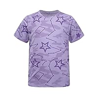 Kids Boys Girls Star Print T-Shirt Quick Dry Tee Shirt School P.E. Gym Sports Fitness Running Performance Top