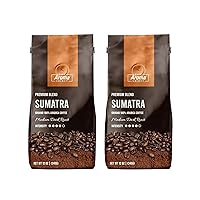 Aroma Select Sumatra Blend, 100% Ground Arabica Coffee, Medium Dark Roast, Latte-Ready & Brew-Flexible, Enjoy Hot Or Iced, 12 Ounce (2 Pack)