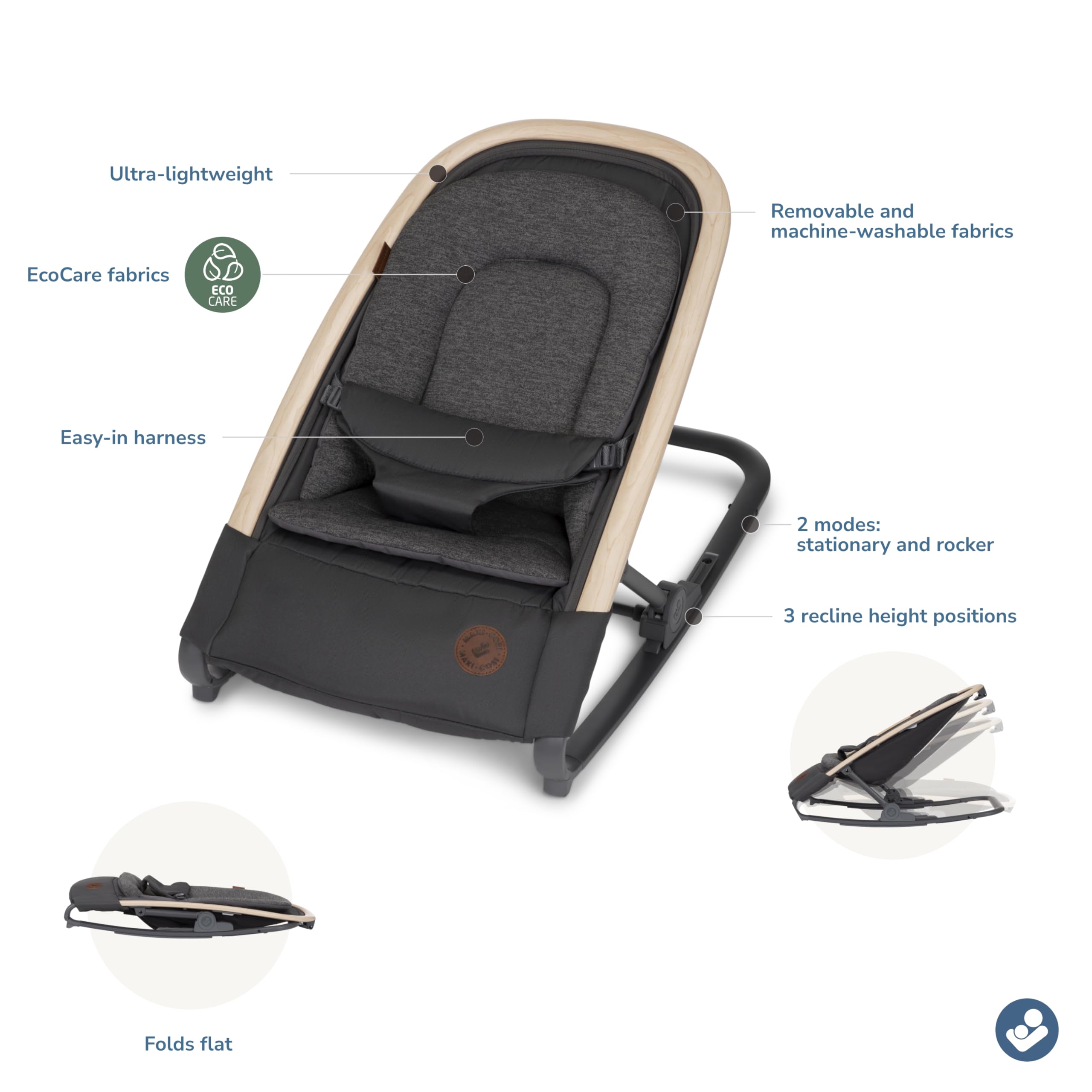 Maxi-Cosi Kori 2-in-1 Rocker, Classic Graphite