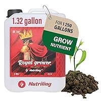 Grow Big Fertilizer Excellent Plant Nutrients. Royal Grower 3-1-6 Liquid NPK Fertilizer Plant Food for Houseplants. Fertilizer for Indoor Plants and Liquid Fertilizer for Outdoor Plants 1.32 Gallon