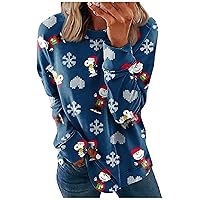 Women's Fashion Hoodies & Sweatshirts Tops Cotton Casual Christmas Print Long Sleeve O-Pullover Top Blouse, S-3XL