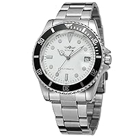 FORSINING Men's Vintage Automatic Selfwind Stainless Steel Bracelet Collection Watch with Dots WRG8066M4T4