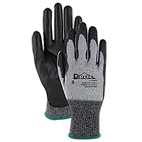 MAGID Lightweight Level A4 Cut Resistant Work Gloves, 12 PR, Polyurethane Coated, Size 5/XXS, Reusable, 18-Gauge Hyperon Shell (GPD584)