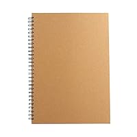 Krafty Soft Cover Blank Notebook Journal, Spiral Sketchbook Pad, Drawing Book, 60 Sheets/140gsm (A4)/120 Pages