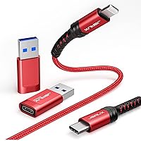 JSAUX USB C to Lightning Cable 6FT+USB C Data Blocker(2Pack)