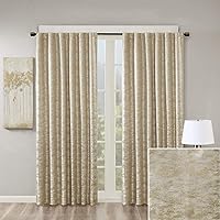 Sun Smart Cassius, Single Blackout Curtain for Bedroom, Luxurious Sheen Marble Jacquard, Window Treatment Panel, Rod Pocket Top, Easy to Hang, Fits 1.25