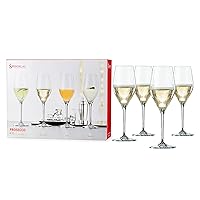 Spiegelau Prosecco Wine Glasses Set of 4 - European-Made Crystal, Classic Stemmed, Dishwasher Safe, Professional Quality Wine Glass Gift Set - 9.1 oz