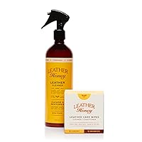 Leather Honey Combo Wipes with 16oz Spray Cleaner