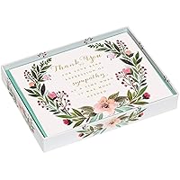 C.R. Gibson Watercolor Wreath Sympathy Cards with Matching Envelopes, 10pc, 4
