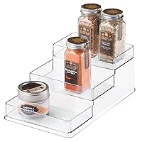 iDesign Recycled Plastic 3-Tier Stadium Spice Rack Organizer for Kitchen, Fridge, Freezer, Pantry and Cabinet Organization, The Linus Collection – 6.25