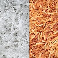 MagicWater Supply - White & Yellow Orange (2 LB per color) - Crinkle Cut Paper Shred Filler great for Gift Wrapping, Basket Filling, Birthdays, Weddings, Anniversaries, Valentines Day
