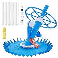 Automatic Suction Pool Cleaner, Low Noise Pool Vacuum Cleaner with Extra Diaphragm, 10 x 32 in Hoses & 36-Fin Disc, Side Climbing Pool Cleaners for Above-Ground & In-ground Swimming Pool