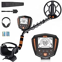 SUNPOW Metal Detector, IP68 Waterproof Coil, Identify 9 Types of Metals, High Accuracy, 10 Inch Detection Depth, 5 Modes, Strong Anti-Interference, Suitable for Adults and Kids (OT-MD07)