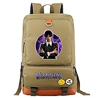 Novelty Wednesday Addams Printed Backpack Water Resistant Travel Rucksack-Casual Bookbag for Daily Life