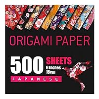 Japanese Washi Origami Paper 500 Sheets, 10 Vivid Colors, Colors Make Colorful and Easy Origami,6 Inch Square Sheet, for Kids & Adults, Papers, Arts and Crafts Projects (E-Book Included)