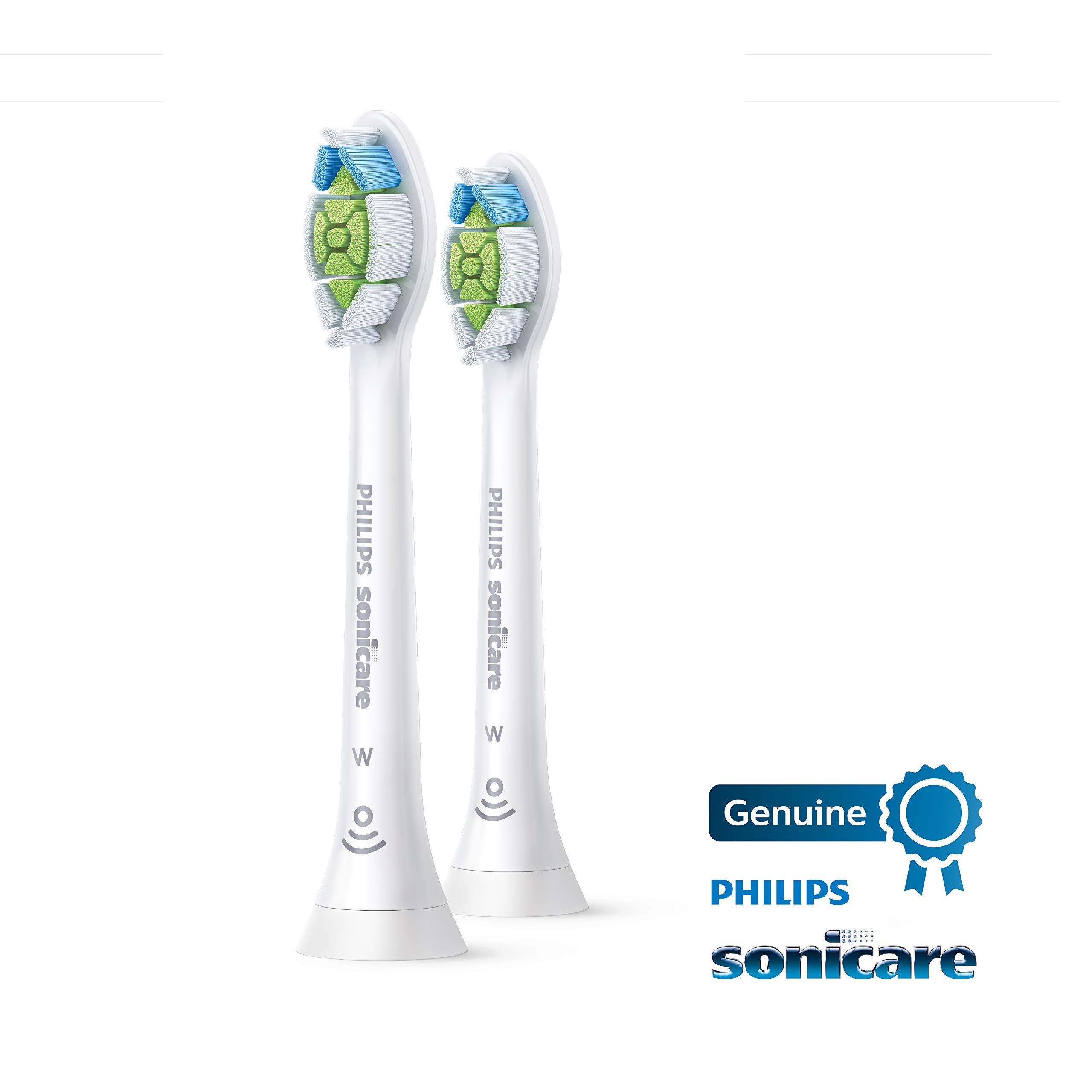 Philips Sonicare Genuine W DiamondClean Replacement Toothbrush Heads, 2 Brush Heads, White, HX6062/65