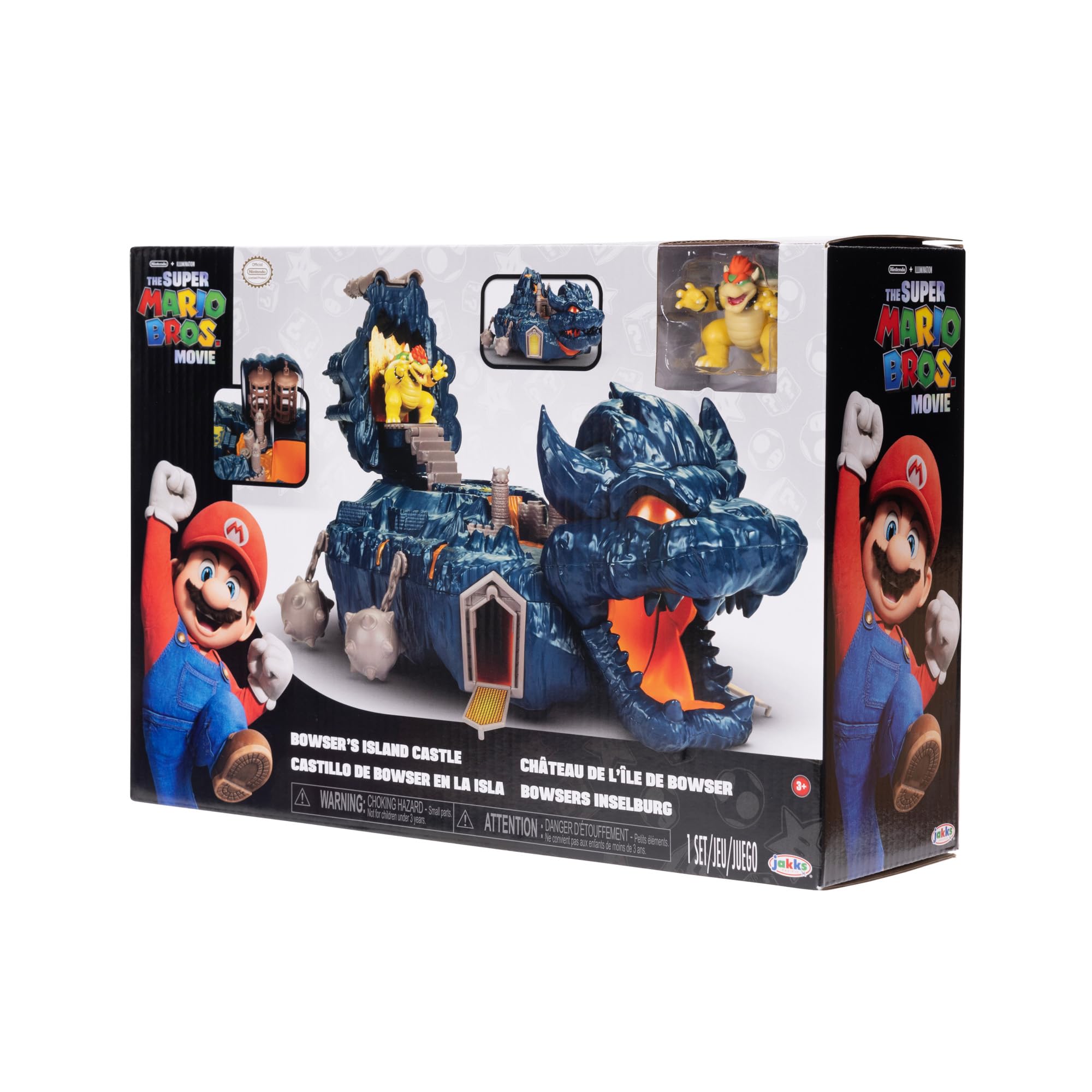 The Super Mario Bowser Island Castle Playset with 2.5” Bowser Action Figure & Interactive Pieces