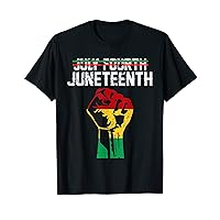 July 4th Juneteenth Rise Fist African Black Proud Freedom T-Shirt