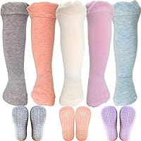 Baby Infants Knee High Anti Slip Socks with Grips for Girls and Boys