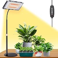 LBW Grow Light for Indoor Plants, 144 LED Full Spectrum Plant Light for Indoor Plants, Large Desk Grow Lamp with 4H/8H/12H Timer, 6-Level Brightness, Height Adjustable, Flexible Gooseneck
