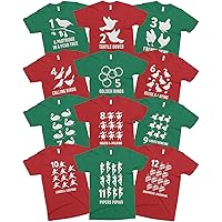 12 Days of Christmas | Family Group Christmas Carole Matching Holiday T-Shirts