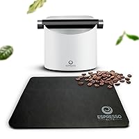 Knock Box & Coffee Mat Set - Durable Espresso Dump Bin and Non-Slip Absorbent Mat, Perfect for Home Baristas, Streamlines Coffee Station, Elegant Gift Packaging