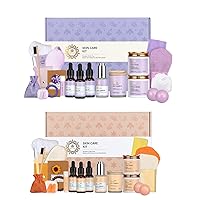 Skin Care Sets & Kits, Spa Gift Baskets for Women, Self Care Gifts for Women 28 Pcs, Enriched Hyaluronic Acid, Vitamin E, Collagen, Retinol