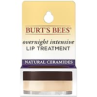Burt's Bees Overnight Intensive Lip Treatment, 0.25 oz - Moisturizing, Restorative, Reduces Fine Lines, Vitamin E, Ceramides Oils, Leaping Bunny Certified, Compact Jar