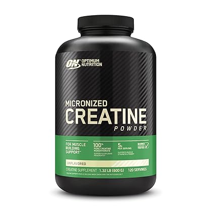 Optimum Nutrition Micronized Creatine Monohydrate Powder, Unflavored, Keto Friendly, 120 Servings (Packaging May Vary)