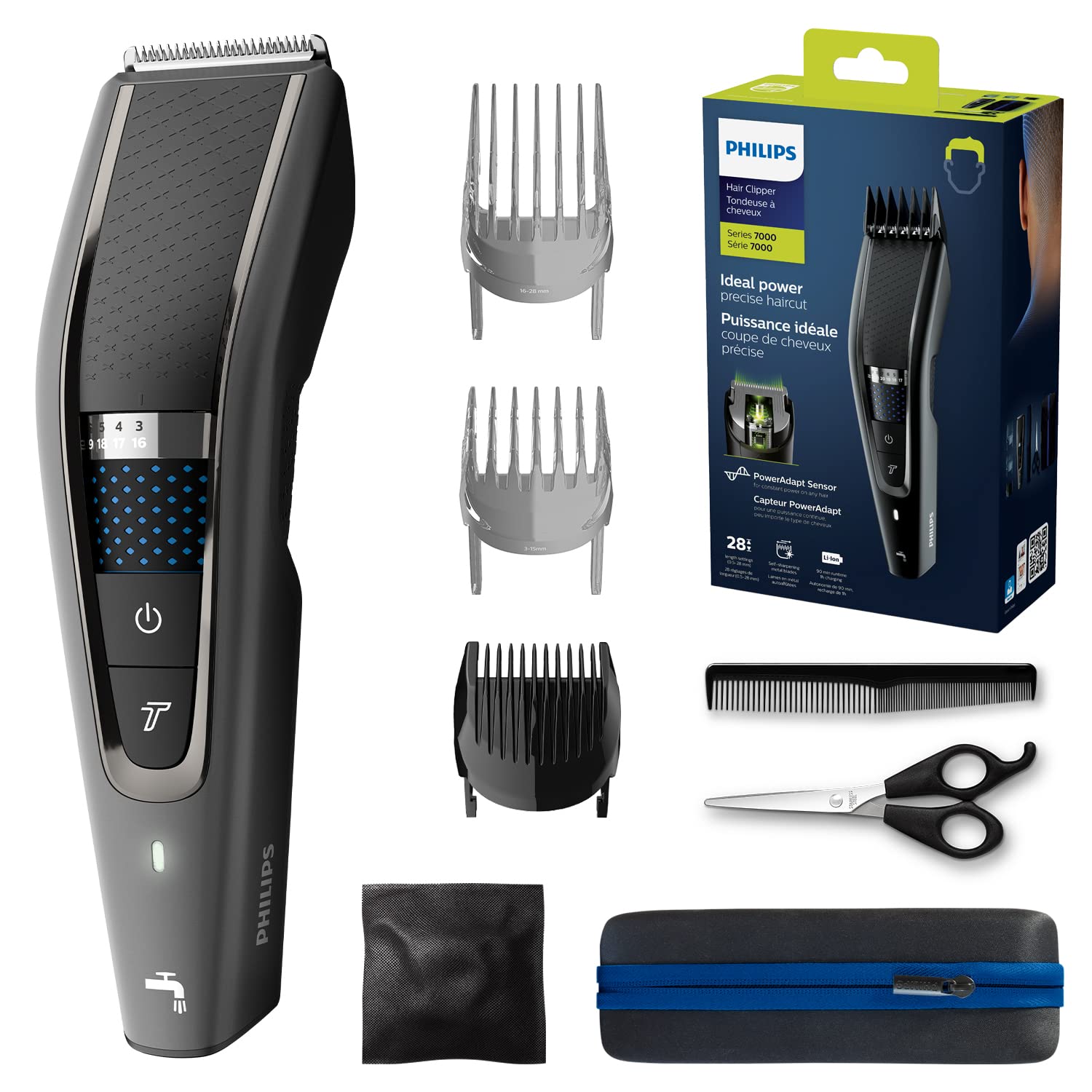 Mua Philips HC7650 / 15, Hair clipper for home with 28 length settings, 3  Comb attachments, Turbo mode, hairdressing cap, crest, scissors and  traveling trees - 90min battery life trên Amazon Đức chính hãng 2023 | Fado