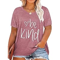 Plus Size Be Kind Shirts Womens Graphic Tees Tshirt Short Sleeve Summer Tunic Tops