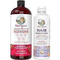 MaryRuth's Liquid Multivitamin (Raspberry) & Hair Growth MAX Liposomal (Almond Cookie) | Clean Label Project Verified® | Energy & Beauty Booster | With Lustriva® + Biotin | Vegan, Non-GMO, Gluten Free