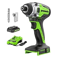 Greenworks 24V Brushless Impact Driver Kit, 2650 In.Ibs 3-Speed with 2Ah Battery and 2A Charger