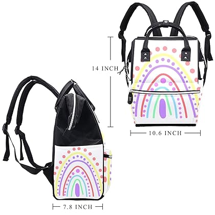 Colorful Baimbow of Polka Dots Diaper Bag Backpack Baby Nappy Changing Bags Multi Function Large Capacity Travel Bag