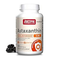 Jarrow Formulas Astaxanthin 12 mg - 30 Servings (Softgels) - Algal Antioxidant Carotenoid - Supports Immune, Skin & Eye Health - Dietary Supplement - Gluten Free - Non-GMO