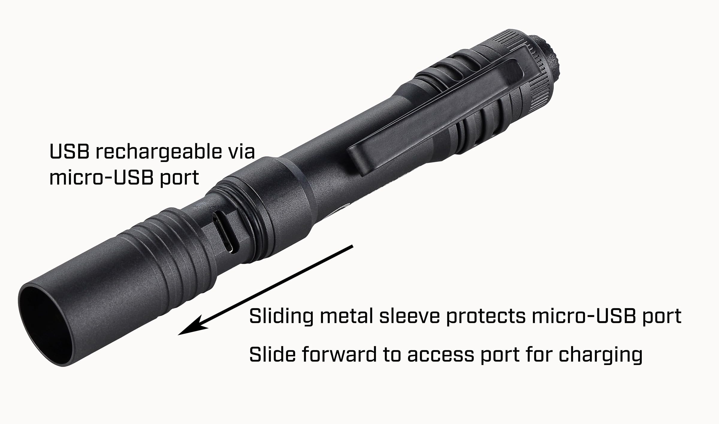Streamlight 66604 MicroStream 250-Lumen EDC Ultra-Compact Flashlight with USB Rechargeable Battery, Box Packaged, Black