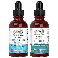 MaryRuth's Kids Ionic Zinc Liquid Drops and Kids Focus & Attention Liquid Herbal Blend, 2-Pack Bundle, Immune Support, Skin Health, Cognitive Function, Brain Health, and Overall Health, Vegan, Non-GMO