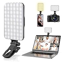 Selfie Light, 60 LED 2200mAh Rechargeable Cell Phone Fill Light 7 Modes, 10-Level Brightness, Portable Clip on Light for Phone/Tablet/Laptop, Zoom Call Vlog Makeup TikTok Video Fill Light