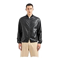 Emporio Armani Men's Embossed Faux Leather Bomber Jacket