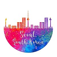 South Korea Seoul Wall Decals Stickers Cute Scenery Artwork Picture Painting Mirrors Wall Decal Vinyl Wall Stickers Quotes for Kids Room Car Teen Room Home Wall Decor 28in