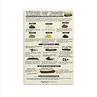 Poop Feces Diagram Diagnosis Constipation Diarrhea Diagram Art Poster (2) Canvas Poster Wall Art Decor Print Picture Paintings for Living Room Bedroom Decoration Unframe-style 20x30inch(50x75cm)