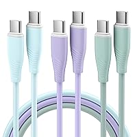 Bkayp iPhone 15 Charger Cable 3 Pack 6 FT 60 W USB C Charger Cable USB C Cable Compatible with iPhone 15/15 Pro/15 Plus/15 Pro Max iPad Mini Pro Air MacBook Air Pro Switch Pixel LG and More