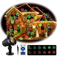 Christmas Projector Lights Outdoor, Akpgf Christmas Outdoor Decorations Plug in Projector for Indoor Outdoor use Waterproof with Remote Control