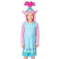 INTIMO Dreamworks Trolls Movie Girls' Poppy Character Hooded Costume Nightgown Sleep Shirt