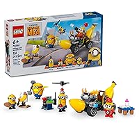 LEGO Despicable Me 4 Minions and Banana Car Toy Gift for Kids, Fun Illumination’s Despicable Me Toy Playset, Creative Building Minions Toy for Boys and Girls Aged 6 and Up, 75580