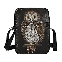 ALAZA Cute Owl Bird Crossbody Bag Small Messenger Bag Shoulder Bag with Zipper for Women Men