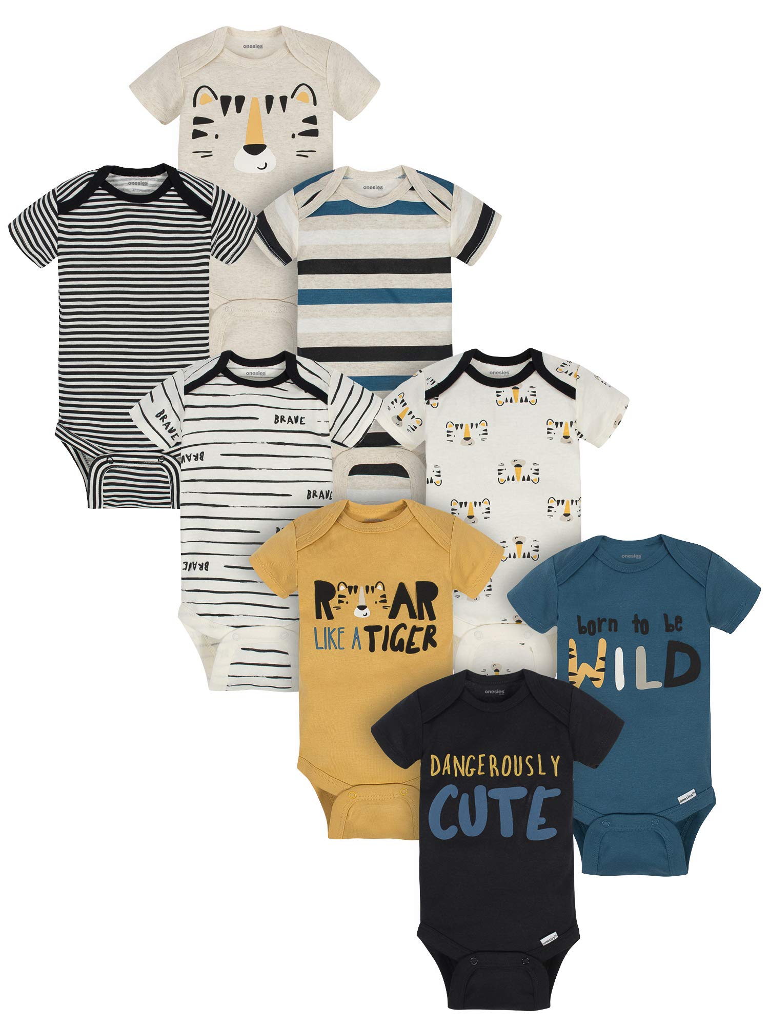 Onesies Brand baby-boys 8-pack Short Sleeve Mix & Match Bodysuits