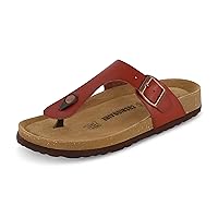 CUSHIONAIRE Women's Leah Cork Footbed Sandal With +Comfort