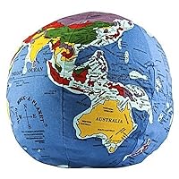 Classic Political Earth - The Original Soft & Huggable Planet Earth. 600 Places Labeled. Educational Toy for Kids 3+, Teens, Adults, Teachers and Parents.